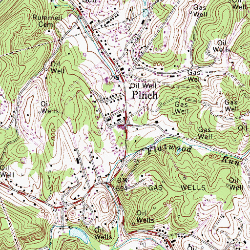 Topographic Map of Pinch Elementary School, WV