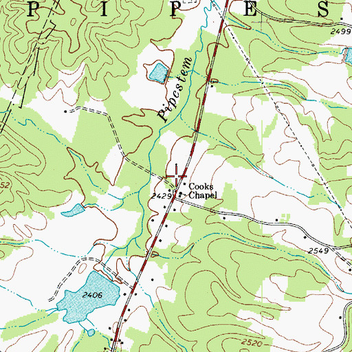 Topographic Map of Pipestem Christian Academy, WV