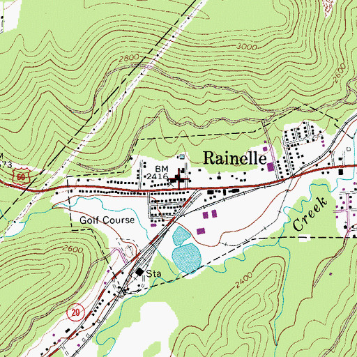 Topographic Map of Rainelle Elementary School, WV