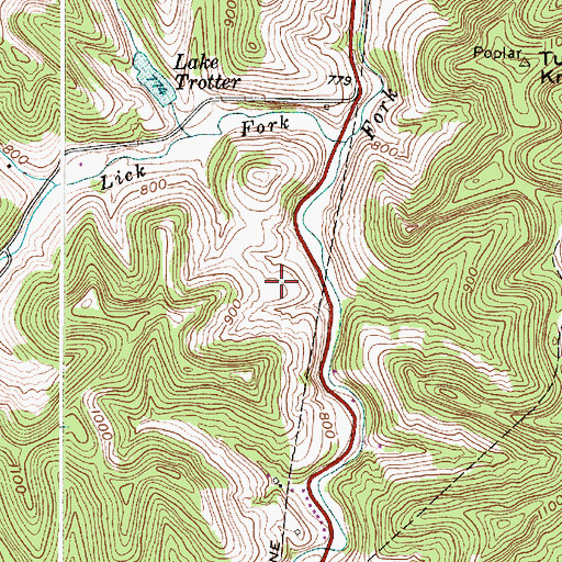 Topographic Map of Roane County High School, WV