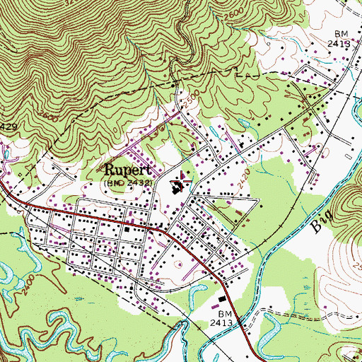 Topographic Map of Rupert Elementary School, WV