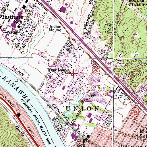 Topographic Map of Shawnee Community Center, WV