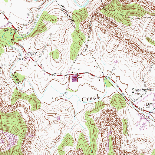 Topographic Map of South Harrison High School, WV