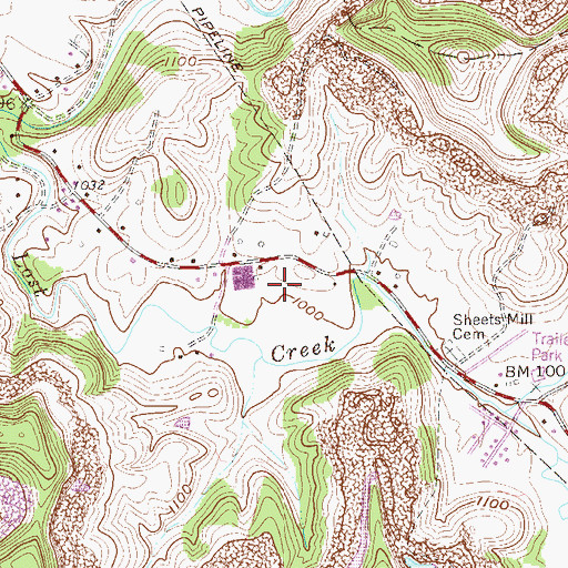 Topographic Map of South Harrison Middle School, WV
