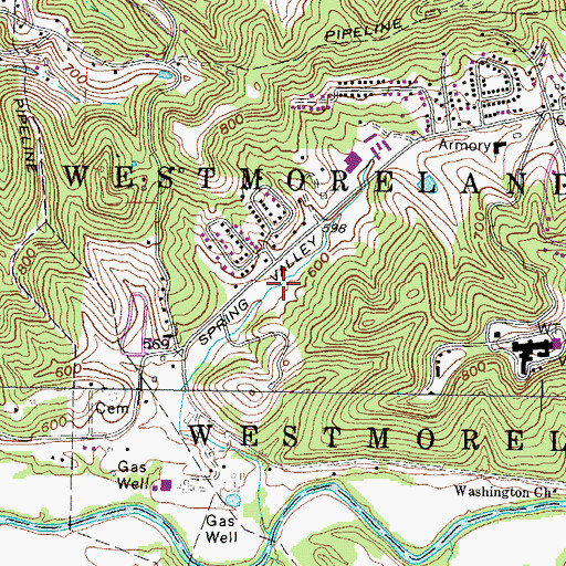 Topographic Map of Spring Valley High School, WV