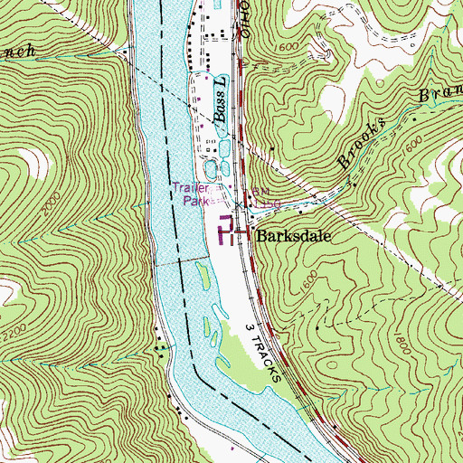 Topographic Map of Summers County High School, WV