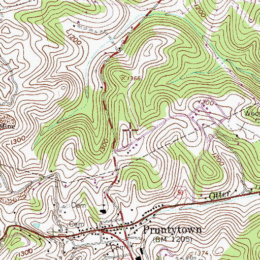 Topographic Map of Taylor County Middle School, WV