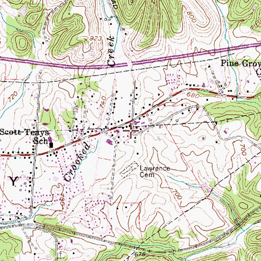 Topographic Map of Teays Valley Christian School, WV