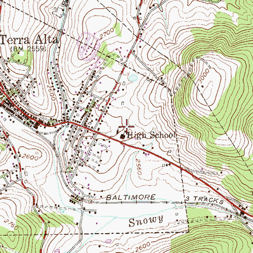 Topographic Map of Terra Alta / East Preston School, WV