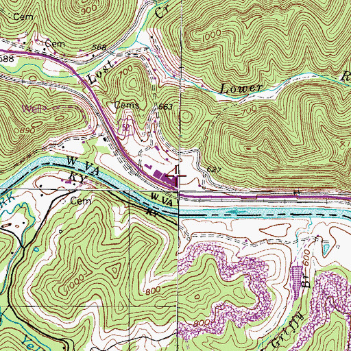 Topographic Map of Tolsia High School, WV