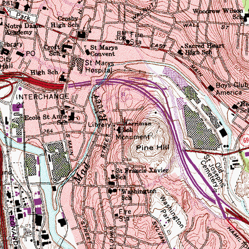 Topographic Map of Merriman School, CT