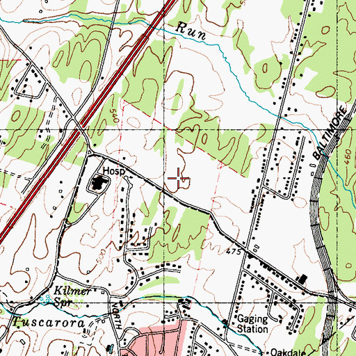 Topographic Map of Tuscarora Elementary School, WV