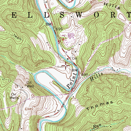 Topographic Map of Tyler Consolidated High School, WV