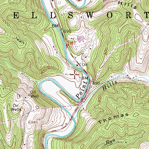 Topographic Map of Tyler Consolidated Middle School, WV