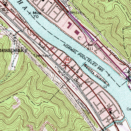 Topographic Map of Upper Kanawha Valley Christian School, WV