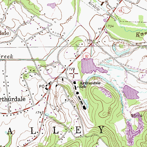 Topographic Map of Valley Elementary School, WV