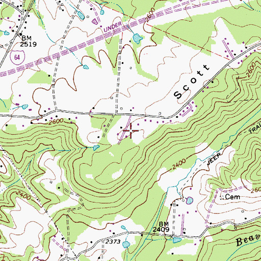 Topographic Map of Victory Baptist Academy, WV
