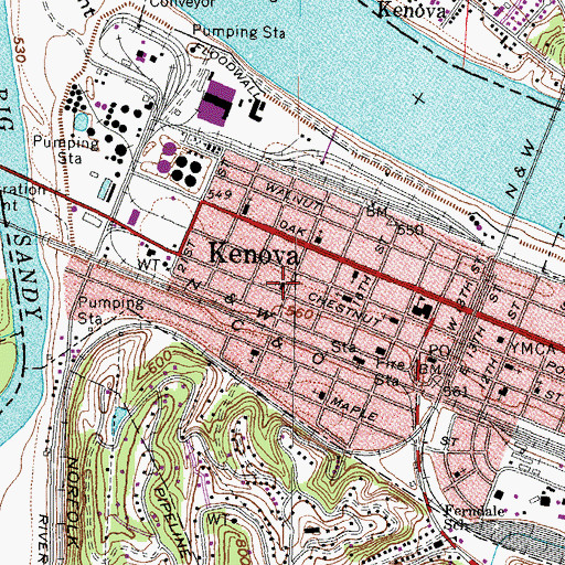 Topographic Map of Kenova Christian School (historical), WV