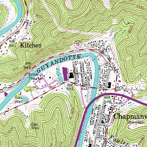 Topographic Map of West Chapmanville Elementary School, WV