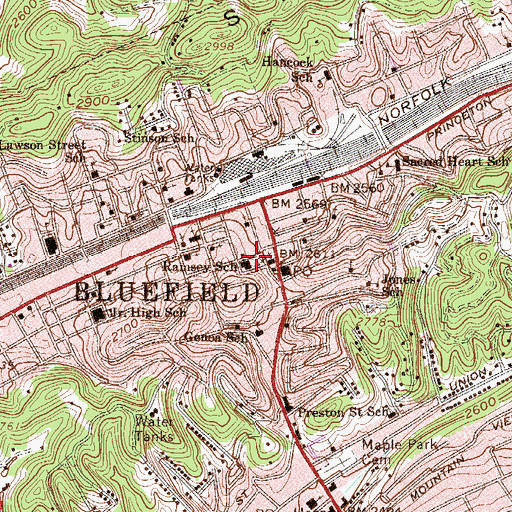 Topographic Map of Windy Mountain Learning Center (historical), WV