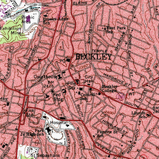 Topographic Map of YMCA Happy Kids Pre School, WV