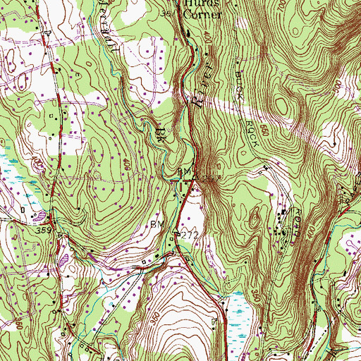 Topographic Map of Merryall Brook, CT