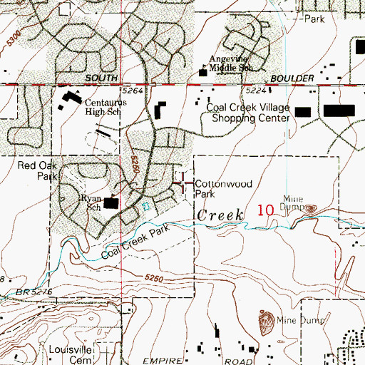 Topographic Map of Cottonwood Park, CO
