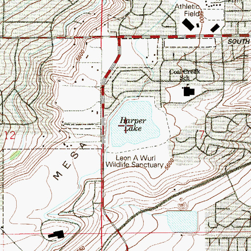 Topographic Map of Leon A Wurl Wildlife Sanctuary, CO