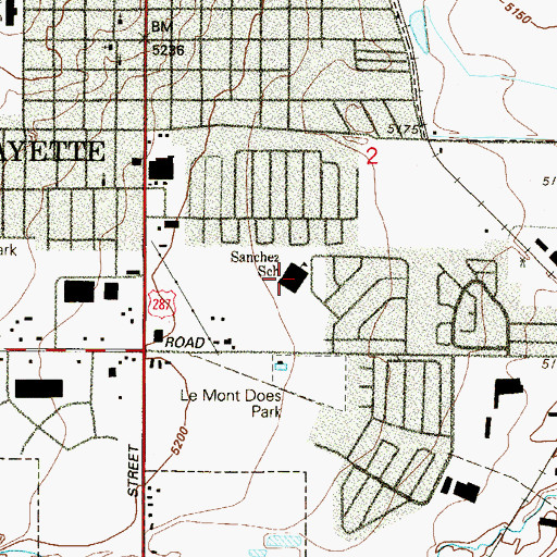 Topographic Map of Alicia Sanchez Elementary School, CO