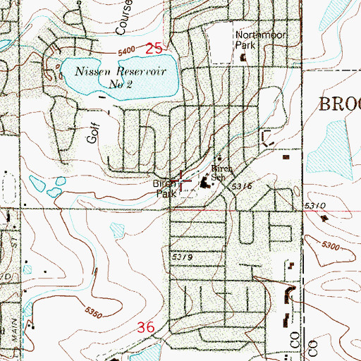 Topographic Map of Birch Park, CO