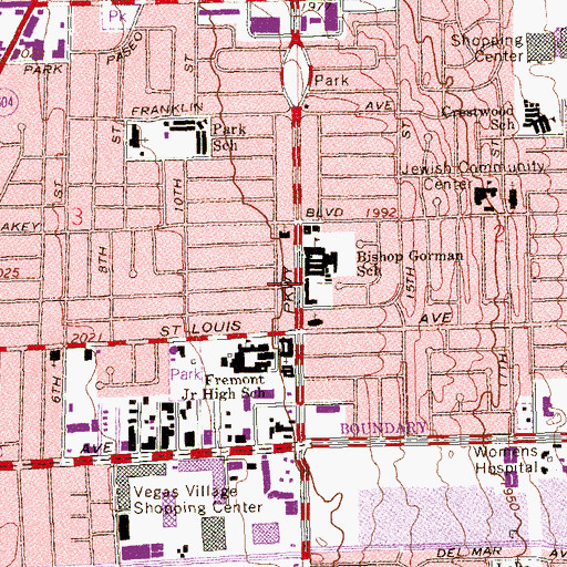 Topographic Map of Saint Anne Catholic School, NV