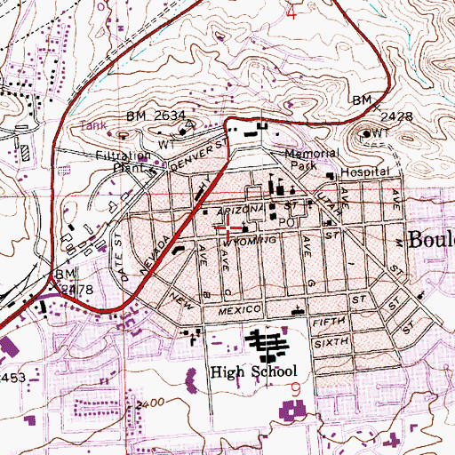 Topographic Map of Grace Christian Academy, NV