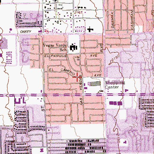 Topographic Map of Happy Days Kindergarten, NV