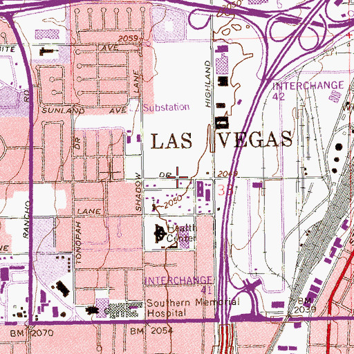 Topographic Map of Imagination Plus Child Care Center, NV