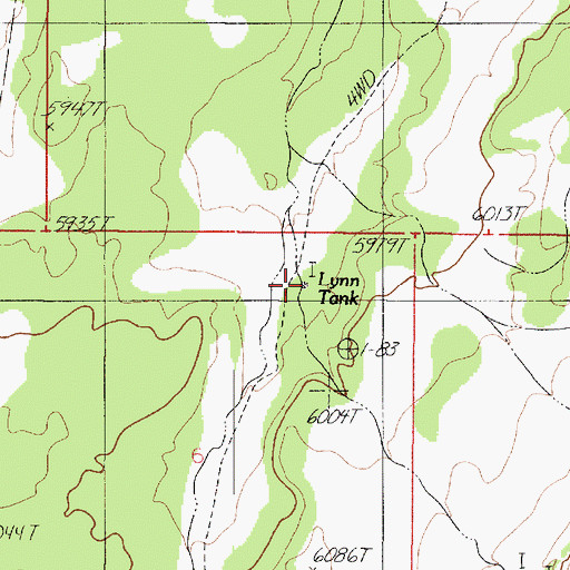 Topographic Map of Lynn Tank, AZ