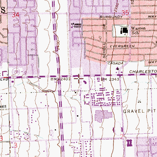 Topographic Map of New Horizons Academy Lied Campus, NV