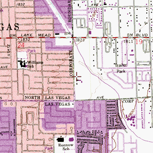 Topographic Map of Redeemer Lutheran Elementary School, NV