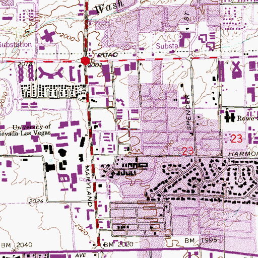 Topographic Map of University Baptist Academy, NV