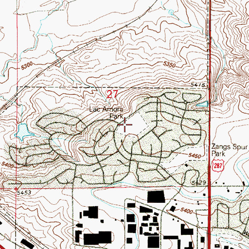 Topographic Map of La Amora Park, CO