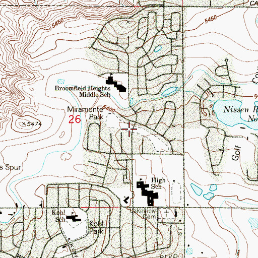 Topographic Map of Miramonte Park, CO