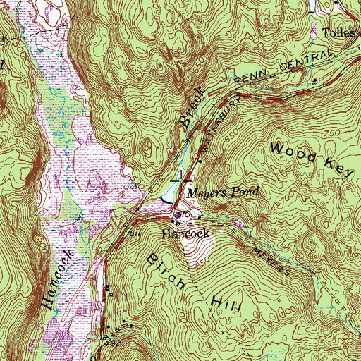 Topographic Map of Meyers Pond, CT