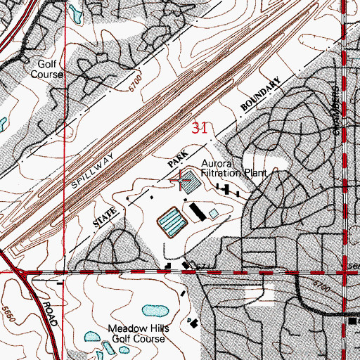 Topographic Map of Aurora Filtration Plant, CO