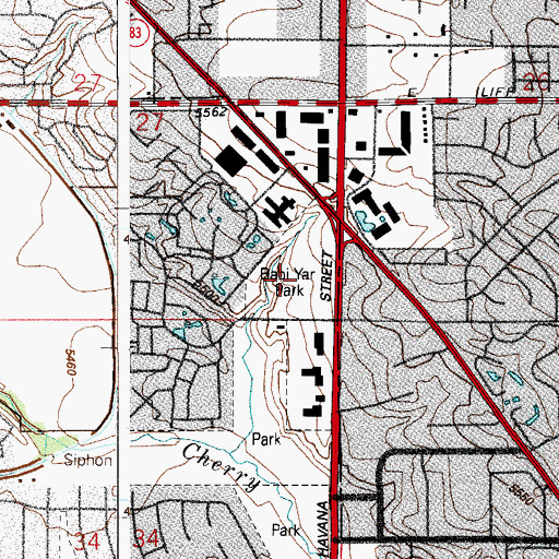 Topographic Map of Babi Yar Park, CO