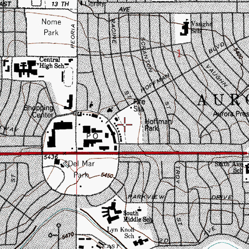 Topographic Map of Hoffman Park, CO