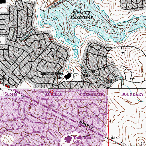 Topographic Map of Marina Park, CO