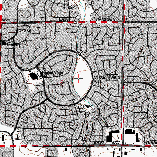 Topographic Map of Mission Viejo Park, CO