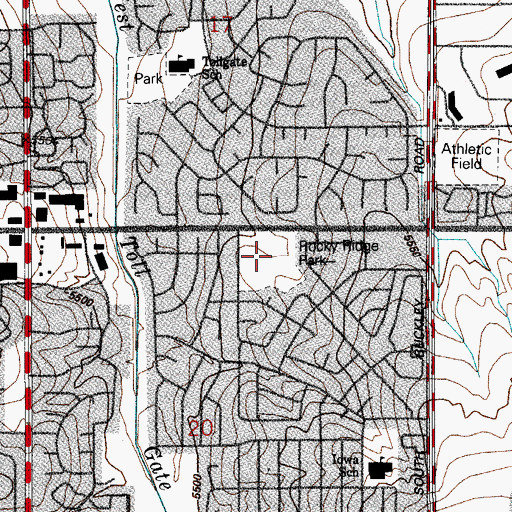 Topographic Map of Rocky Ridge Park, CO