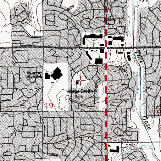 Topographic Map of Village Green Park, CO