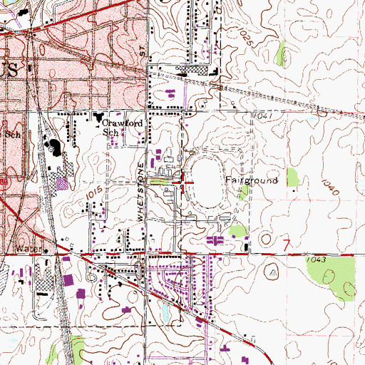 Topographic Map of Camp Millard (historical), OH
