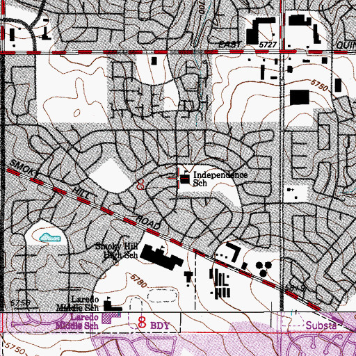 Topographic Map of Independence Elementary School, CO